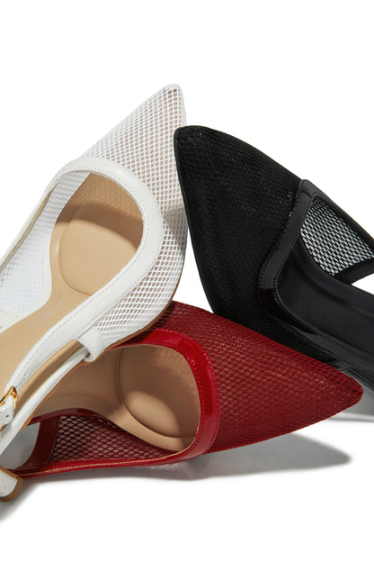 Chloey Slingback Mid Heel Pumps - Wine