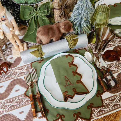 Forest Green & Brown Angelina Napkins (Set of 4)