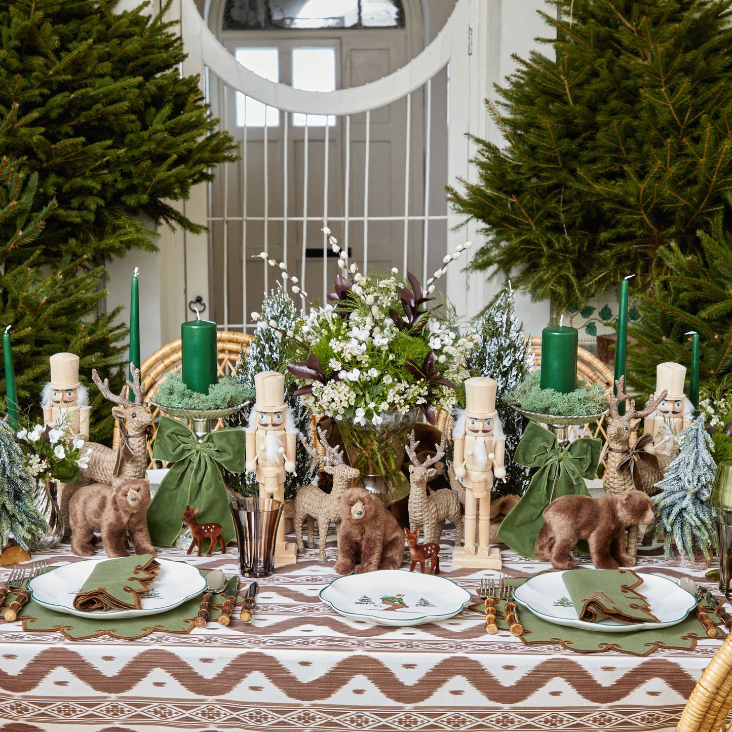 Forest Green & Brown Angelina Napkins (Set of 4)