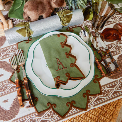 Forest Green & Brown Angelina Napkins (Set of 4)