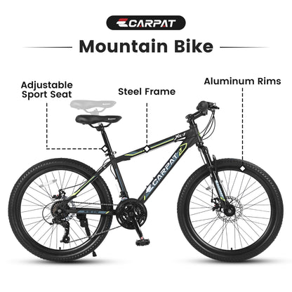 26" Adult Mountain Bike | 21-Speed, Dual Disc Brakes & Dual Shock Absorption
