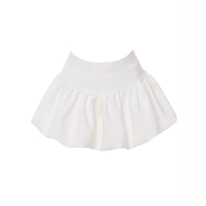 Ballet-style White Bud Skirt For Women Sweet And Chic High-waisted A-line Skirt For Summer French-style Fluffy Bubble Skirt