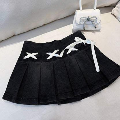 American-style Demure Yet Sexy Design Elastic Skirt