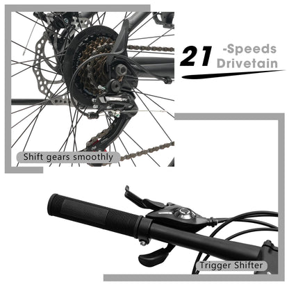 26" All-Terrain Mountain Bike | 21-Speed, Mechanical Disc Brakes & Front Suspension