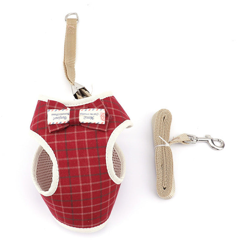 Adjustable Dog Chest Strap Wholesale Korean Fashion Breathable Mesh Pet Vest Type Leash