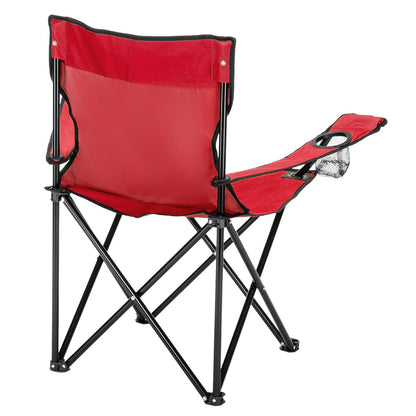 Foldable Camping Chair with Carry Bag – Red, Supports 230 lbs