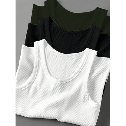 Men's Slim Fit Cotton Tank Top 3-Pack
