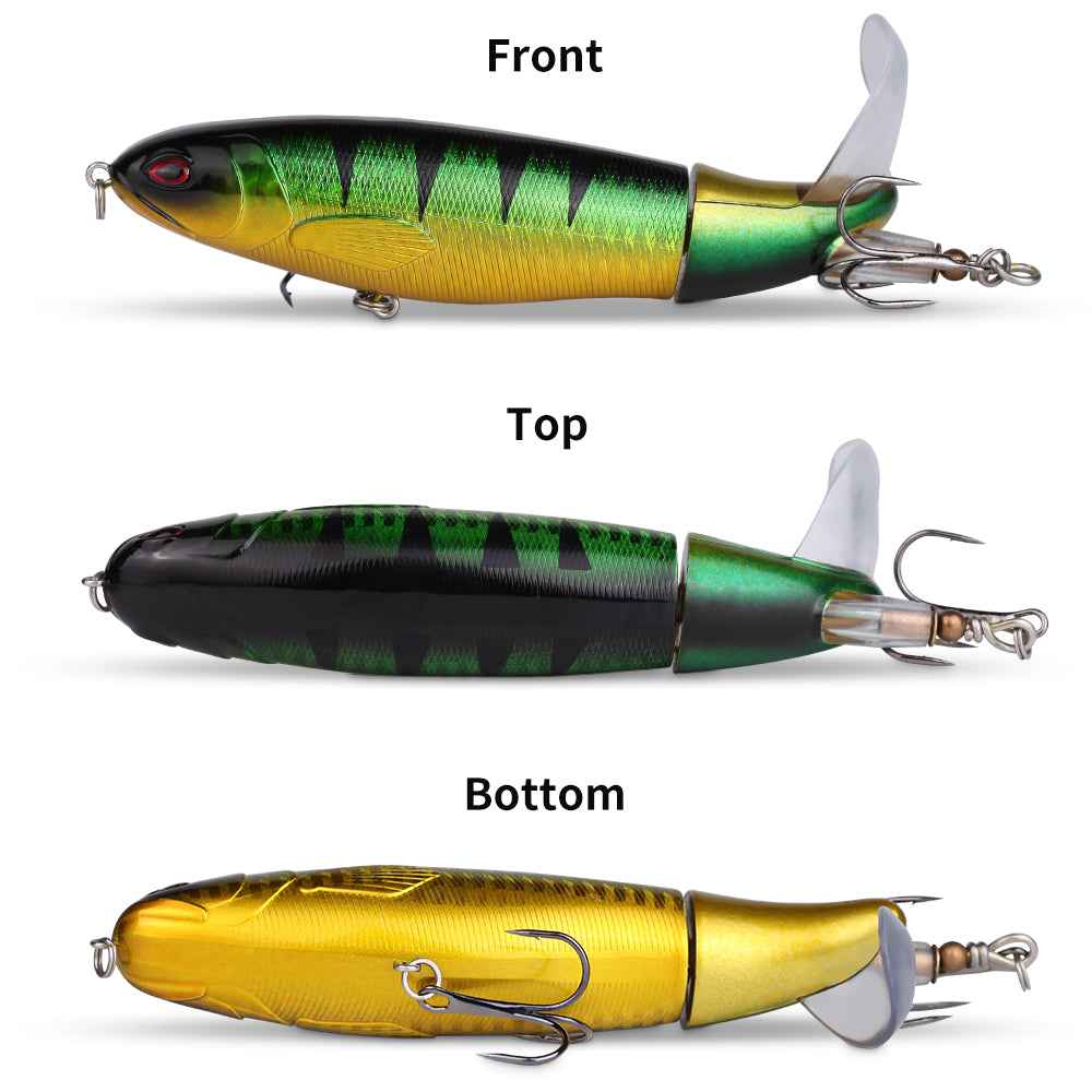 10-Piece Topwater Pencil Lure Set – Propeller Tail, 10cm/13g, 10 Colors