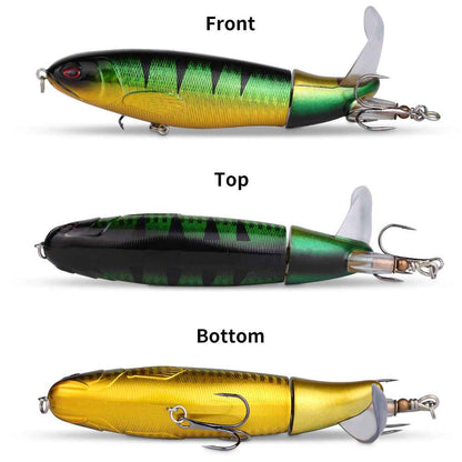 10-Piece Topwater Pencil Lure Set – Propeller Tail, 10cm/13g, 10 Colors