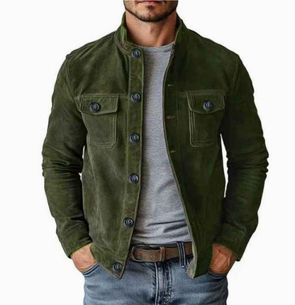 Men's Slim-Fit Faux Suede Jacket – Vintage Casual Outerwear