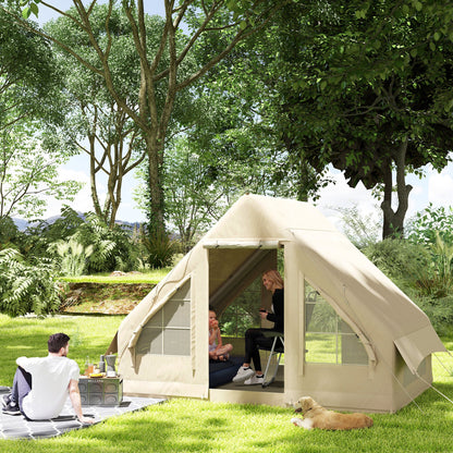 4-Season Inflatable Camping Tent – 3000mm Waterproof, UPF50+, Inflates in 5 Minutes with Hand Pump