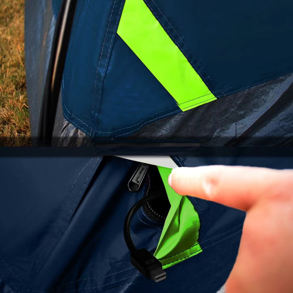 3–5 Person Darkroom Camping Tent – Black-Coated Double-Layer with 2000–3000mm Waterproof | Blue