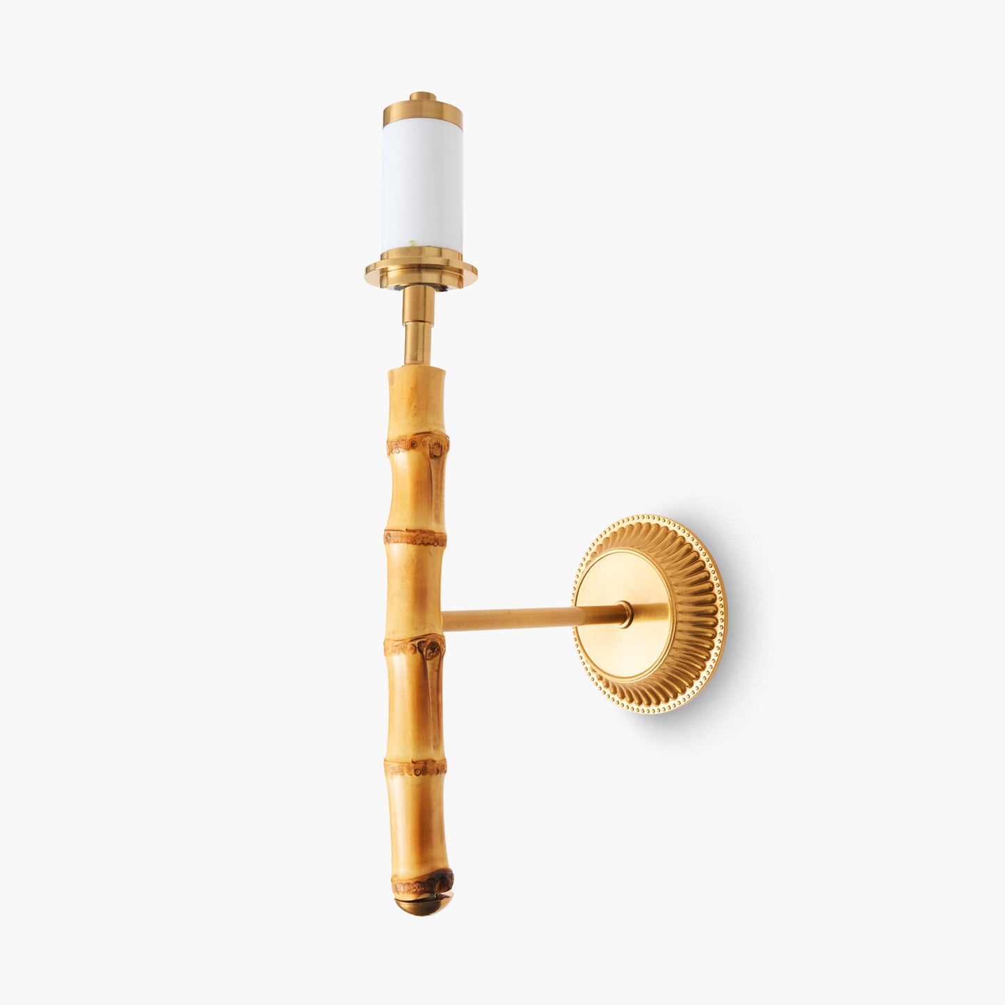 Bamboo Rechargeable Wall Light with Natural Leopard Shade (14cm)