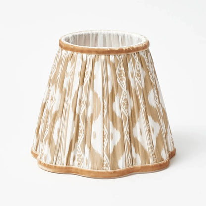 Bamboo Rechargeable Lamp with Putty Ikat Shade (18cm)