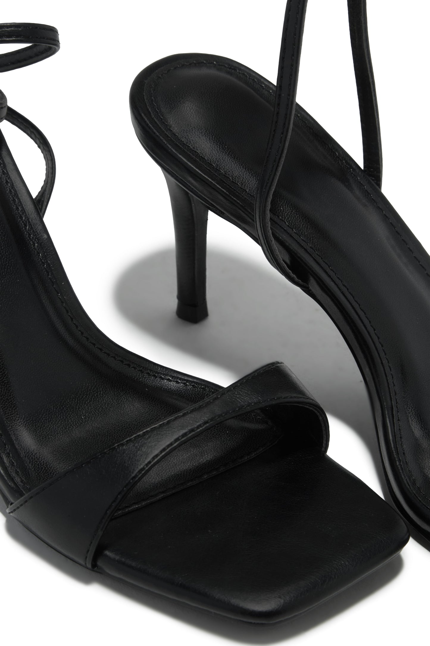 Viana Ankle Strap Mid Heels - Black