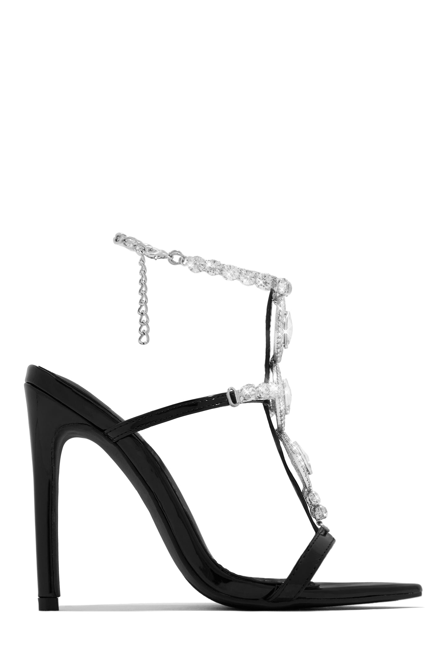 Main Character Embellished Single Sole High Heels - Black