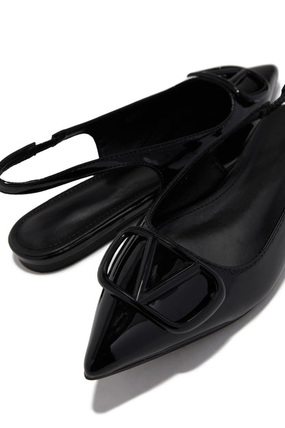 Violet Slingback Flats - Black