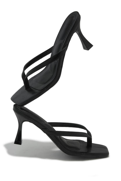 Angelie Mid Heel Mules - Black