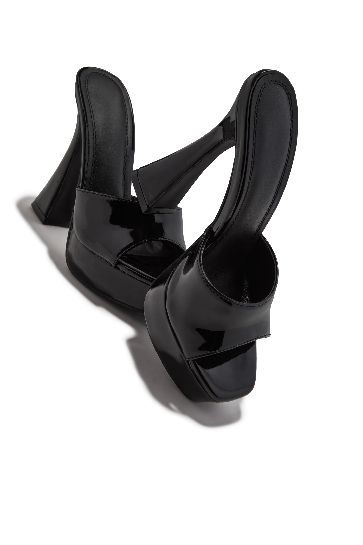 Jianna Platform Heel Mules - Black