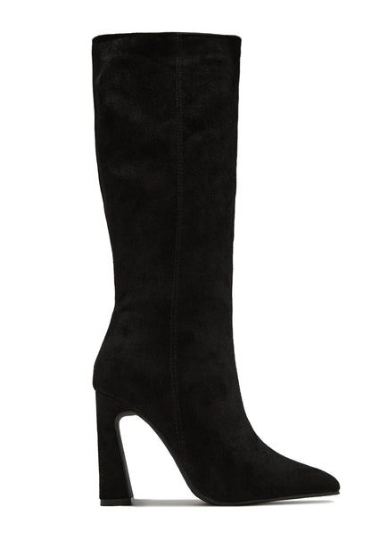 Stella Knee High Heel Boots - Black