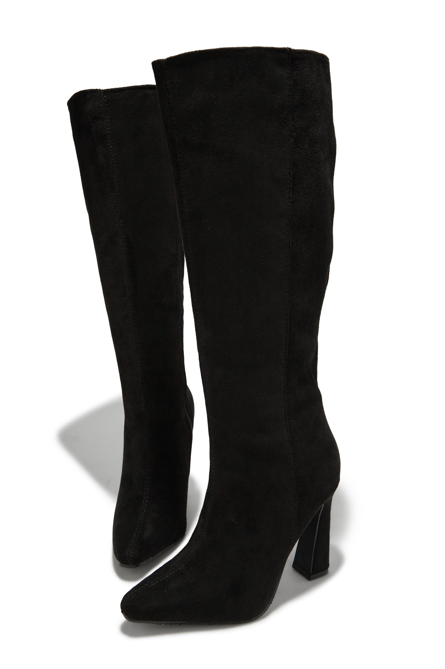 Stella Knee High Heel Boots - Black