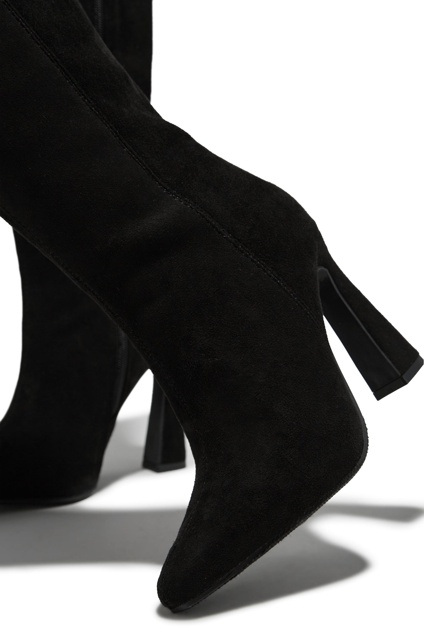 Stella Knee High Heel Boots - Black