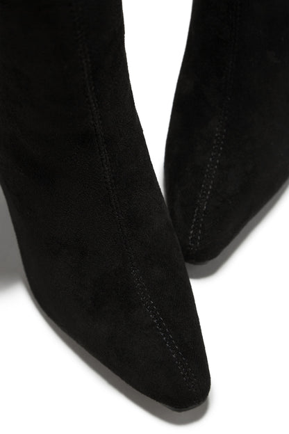 Stella Knee High Heel Boots - Black