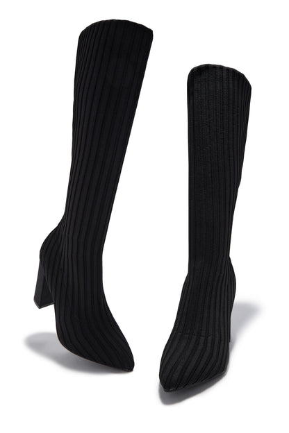 Shanelle Block Heel Boots - Black
