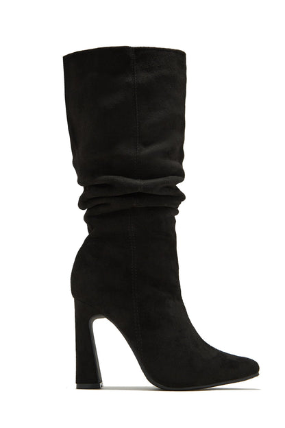 Stella Knee High Heel Boots - Black