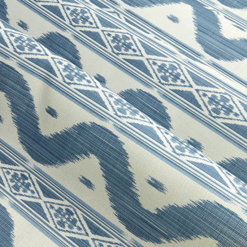 Blue Ikat Stripe Fabric
