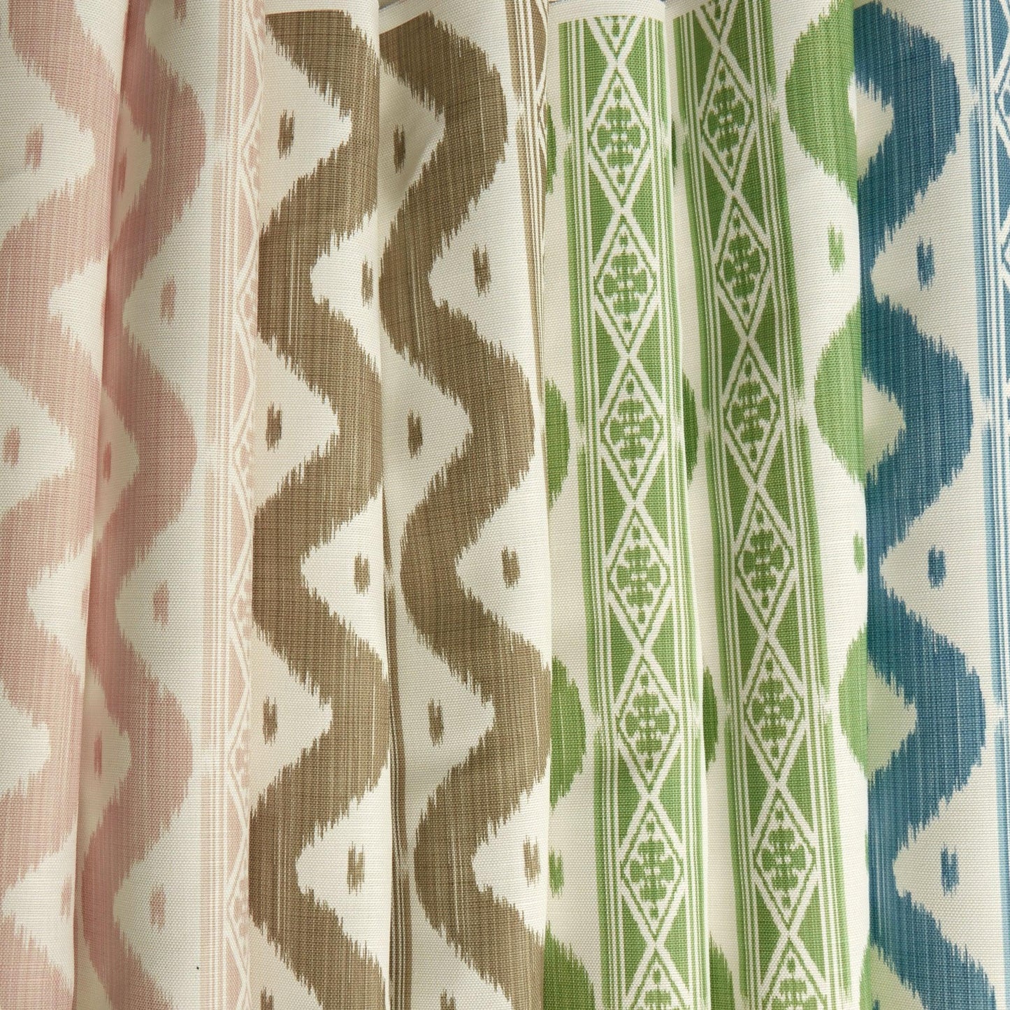 Blue Ikat Stripe Fabric