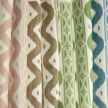 Blue Ikat Stripe Fabric