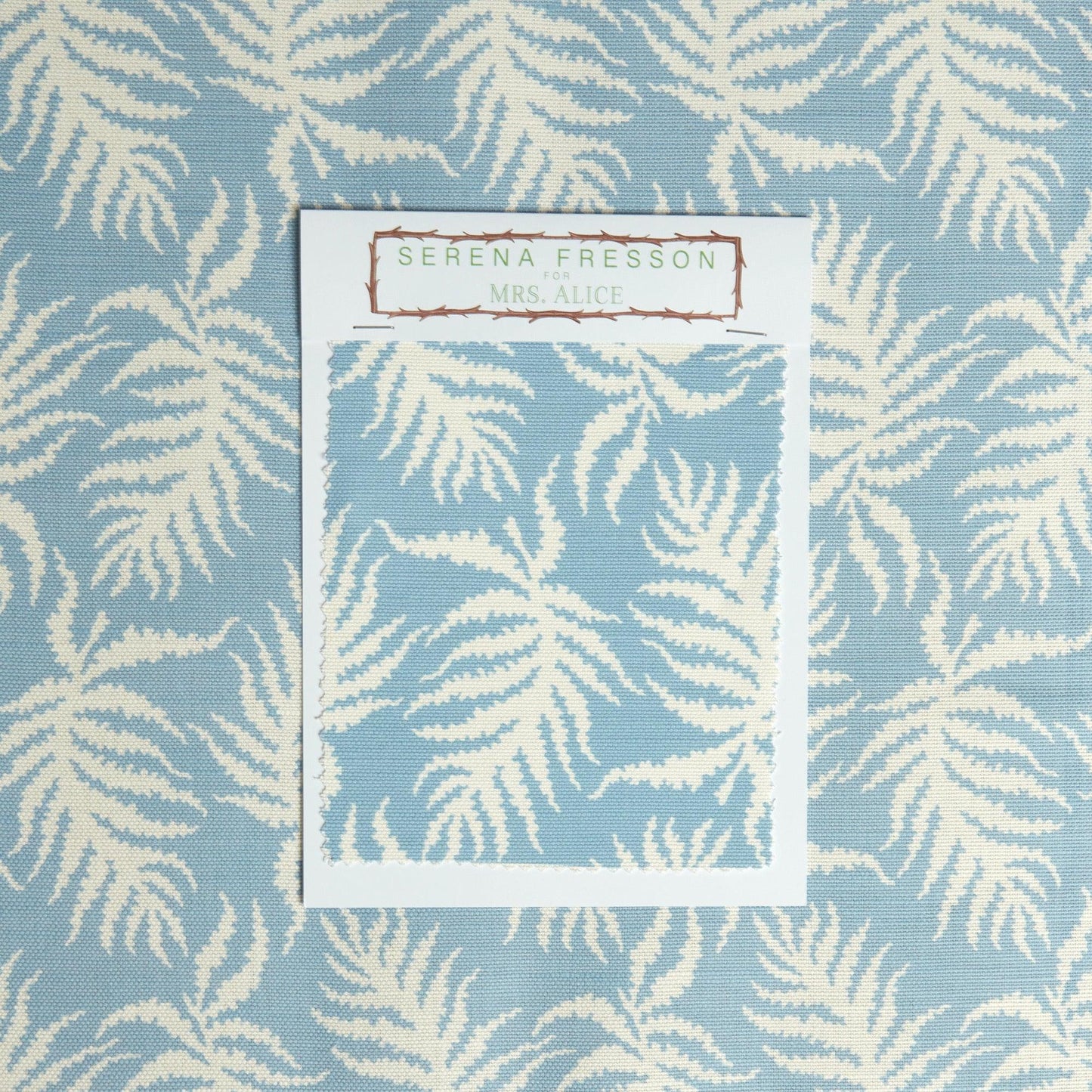 Blue Trailing Ferns Fabric