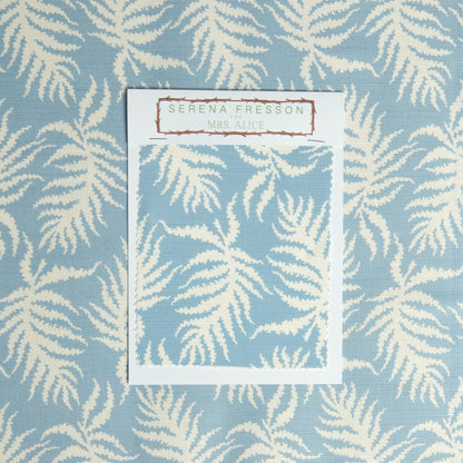Blue Trailing Ferns Fabric