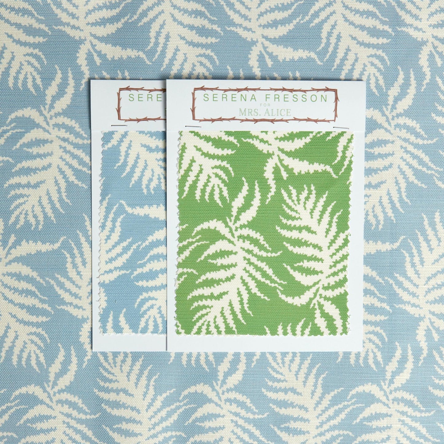Blue Trailing Ferns Fabric