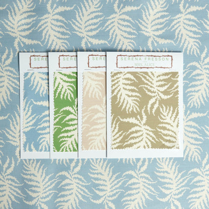 Blue Trailing Ferns Fabric