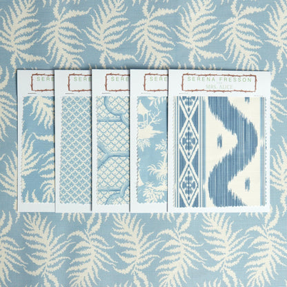 Blue Trailing Ferns Fabric