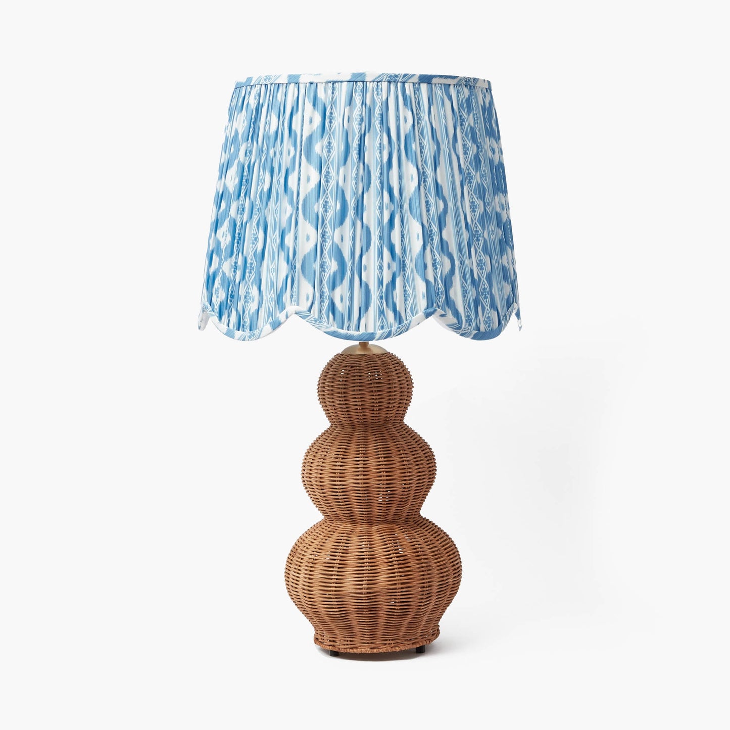 Blue Ikat Deep Scalloped Lampshade (40cm)