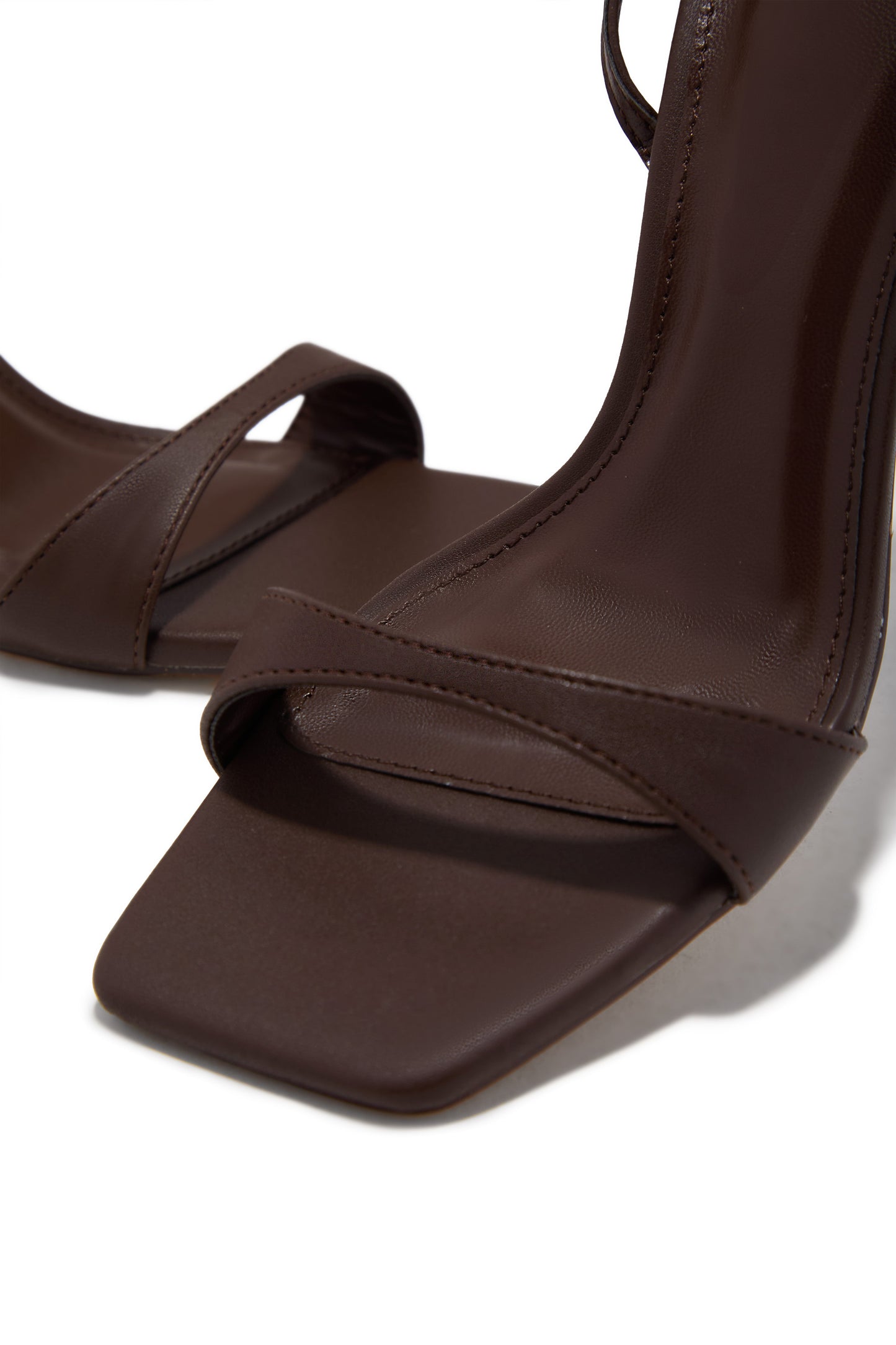 Viana Ankle Strap Mid Heels - Brown