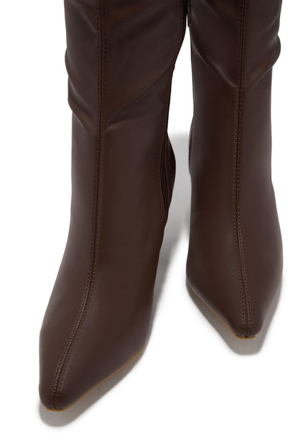 Jaylin Mid Heel Boots - Brown