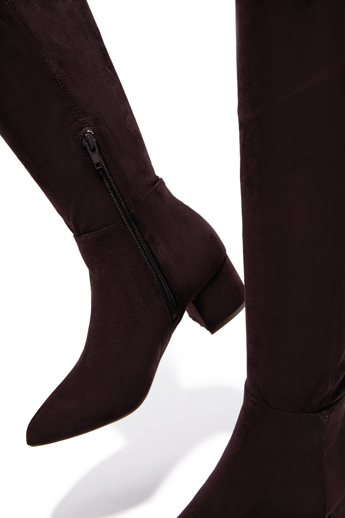 New Moon Over The Knee Block Heel Boots - Brown