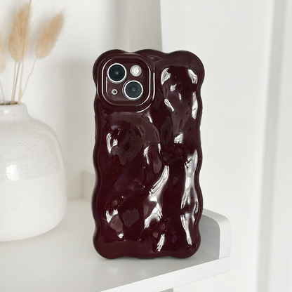 3D Bubble Phone Case - Burgundy