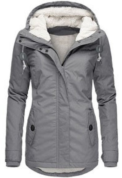 Women's Hooded Fleece Jacket – Warm Casual Outdoor Jacket