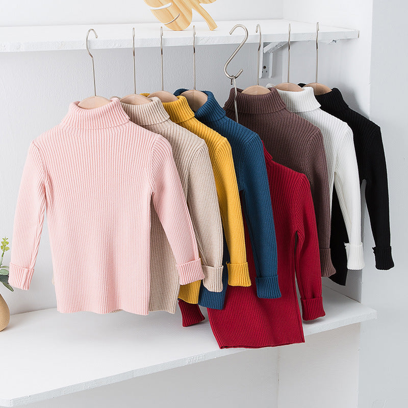 AutumnWinter Girls' Turtleneck Knitted Sweater