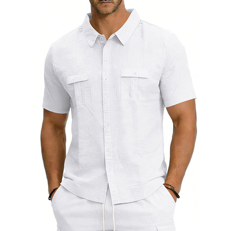 Men's Multi-Pocket Cargo Short-Sleeve Shirt