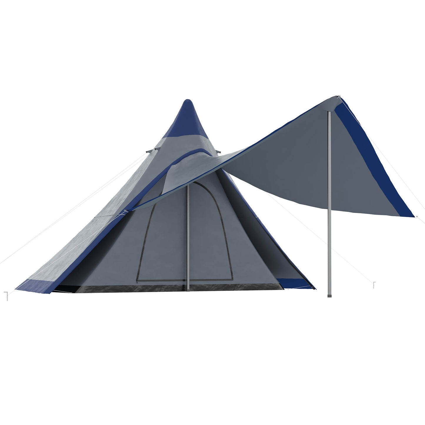 2-3 Person Teepee Camping Tent with Porch – Waterproof, Carry Bag Included