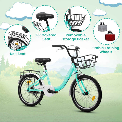 20" Kids Bike for Boys & Girls | Coaster Brake & V-Brake, Chain Guard & Rear Rack