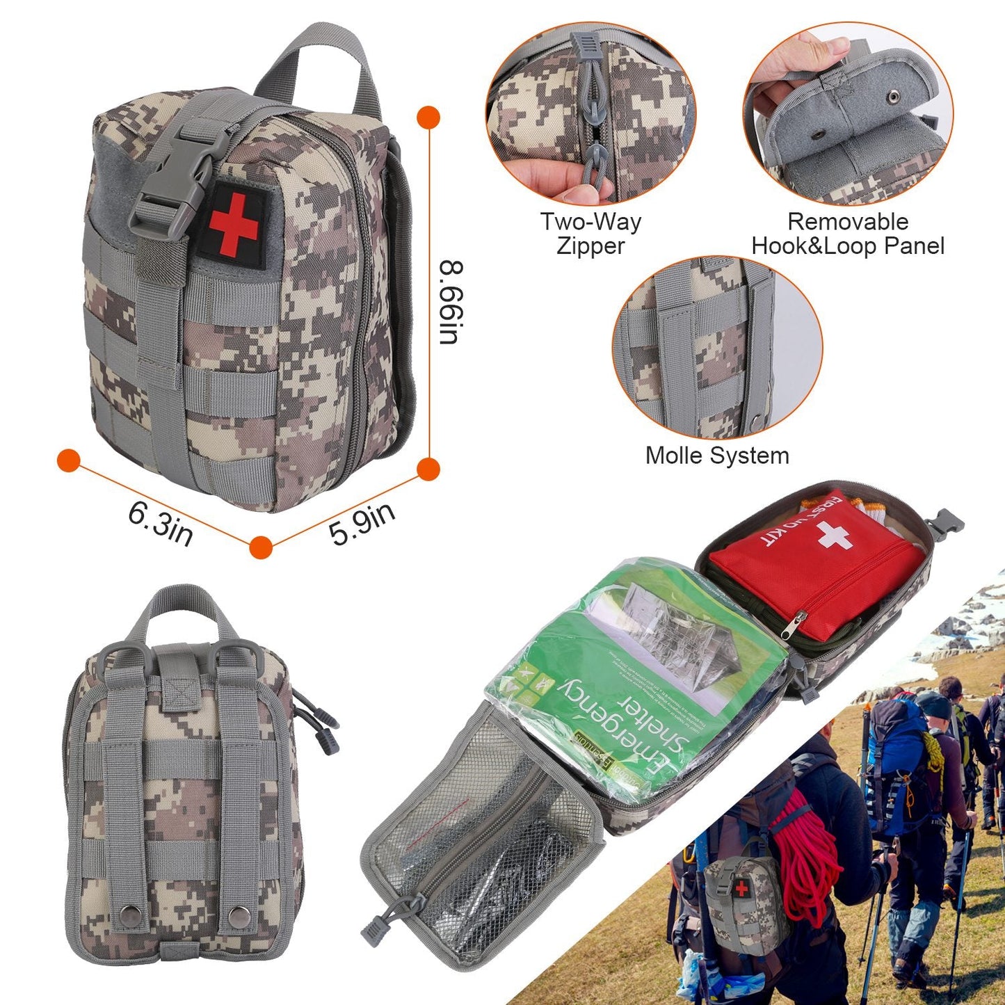 125-Piece Emergency Survival Kit with First Aid Supplies & Tactical Gear