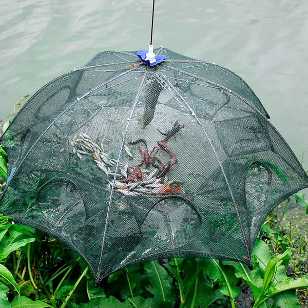 Foldable Fishing Bait Trap with 8 Entrances – 2-Pack, Crab, Shrimp & Minnow