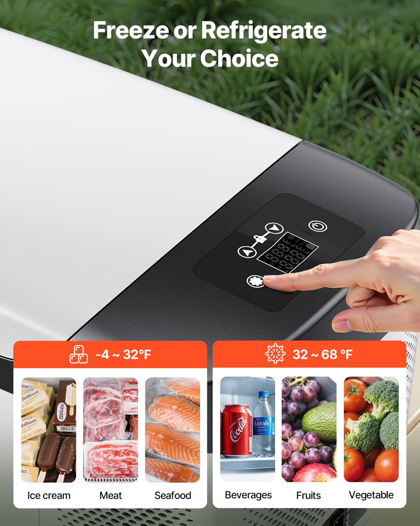 12V Portable Car Fridge Freezer 16QT | App Control, ECO & MAX Mode, 60W